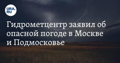 Гидрометцентр заявил об опасной погоде в Москве и Подмосковье