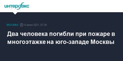 Два человека погибли при пожаре в многоэтажке на юго-западе Москвы