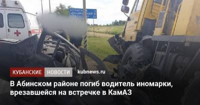 В Абинском районе погиб водитель иномарки, врезавшейся на встречке в КамАЗ