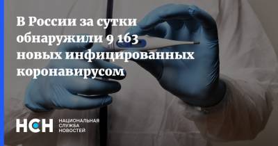 В России за сутки обнаружили 9 163 новых инфицированных коронавирусом