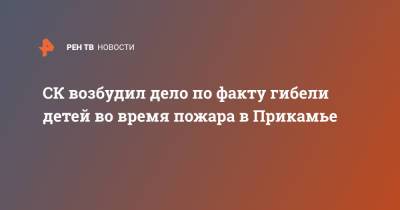 СК возбудил дело по факту гибели детей во время пожара в Прикамье