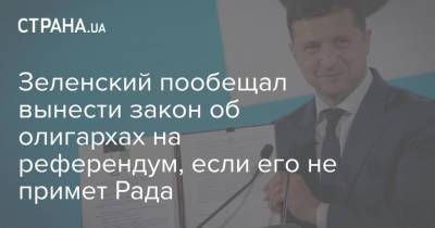 Зеленский пообещал вынести закон об олигархах на референдум, если его не примет Рада