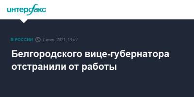Белгородского вице-губернатора отстранили от работы