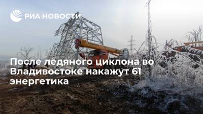 После ледяного циклона во Владивостоке накажут 61 энергетика