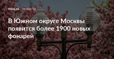 В Южном округе Москвы появится более 1900 новых фонарей