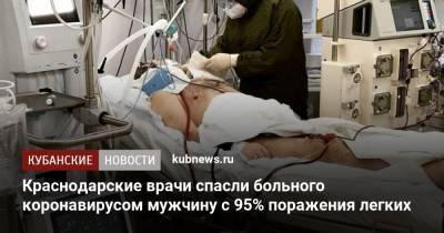 Краснодарские врачи спасли больного коронавирусом мужчину с 95% поражения легких