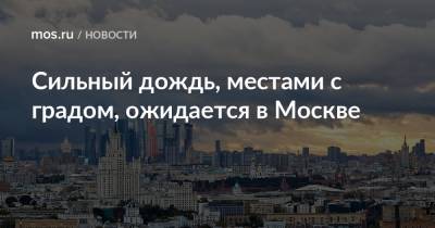 Сильный дождь, местами с градом, ожидается в Москве