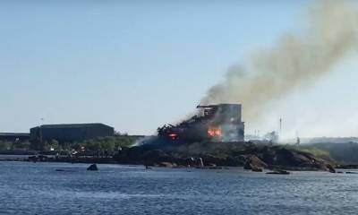 Появилось видео, как в Карелии горела церковь из фильма «Остров»