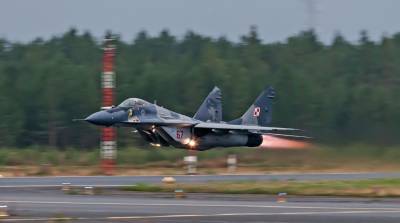 В Польше МиГ-29 по ошибке обстрелял самолет напарника во время учений