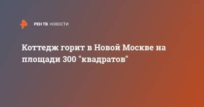 Коттедж горит в Новой Москве на площади 300 "квадратов"