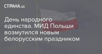 День народного единства. МИД Польши возмутился новым белорусским праздником