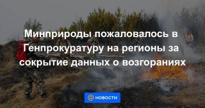 Минприроды пожаловалось в Генпрокуратуру на регионы за сокрытие данных о возгораниях