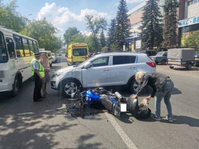 В Уфе мотоциклист попал в больницу после столкновения с иномаркой