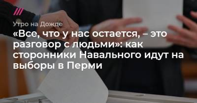 «Все, что у нас остается, – это разговор с людьми»: как сторонники Навального идут на выборы в Перми