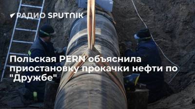 Польская PERN объяснила приостановку прокачки нефти по "Дружбе"