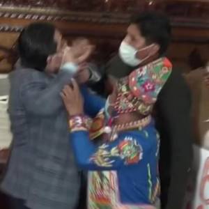 Эво Моралес - Аньес Жанин - В Боливии подрались депутаты парламента. Видео - reporter-ua.com - Боливия - Парламент