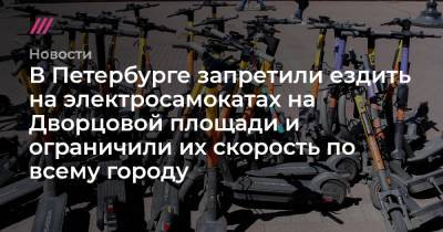 В Петербурге запретили ездить на электросамокатах на Дворцовой площади и ограничили их скорость по всему городу