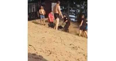 Охранник с собакой атаковали отдыхающих на частном пляже под Днепром (видео)