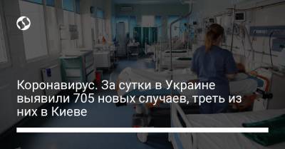 Коронавирус. За сутки в Украине выявили 705 новых случаев, треть из них в Киеве