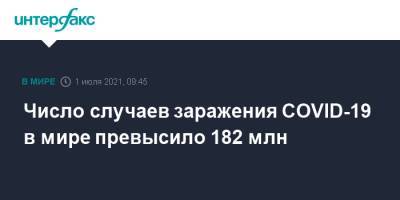 Число случаев заражения COVID-19 в мире превысило 182 млн