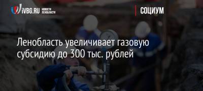 Ленобласть увеличивает газовую субсидию до 300 тыс. рублей