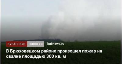 В Брюховецком районе произошел пожар на свалке площадью 300 кв. м