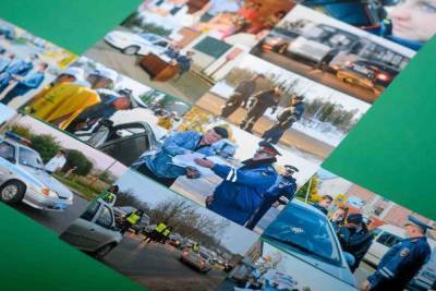 Ивановские дорожные полицейские смастерили 8-метровую открытку из пятисот фотографий