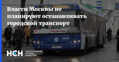 Власти Москвы не планируют останавливать городской транспорт