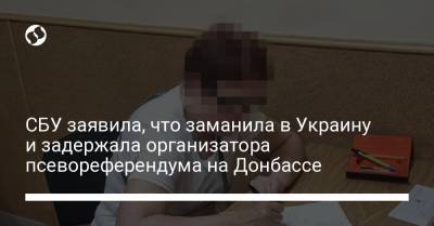 СБУ заявила, что заманила в Украину и задержала организатора псевореферендума на Донбассе