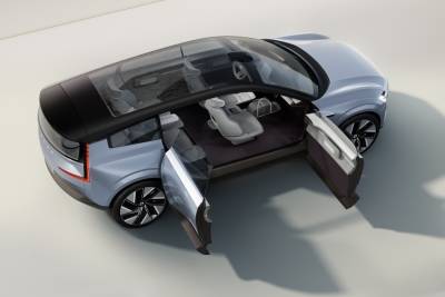 Шведы представили концепт электромобиля будущего Volvo Concept Recharge с распашными дверями, «фарами-глазами» и свежими пропорциями