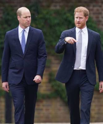 Снова вместе: принцы Уильям и Гарри встретились на открытии памятника принцессе Диане