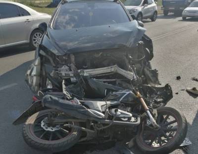 В Башкирии погиб мотоциклист, попавший под колеса легковушки