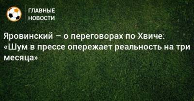 Яровинский – о переговорах по Хвиче: «Шум в прессе опережает реальность на три месяца»