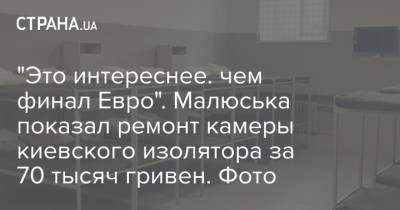 "Это интереснее. чем финал Евро". Малюська показал ремонт камеры киевского изолятора за 70 тысяч гривен. Фото