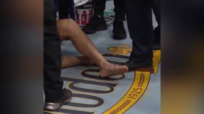 Макгрегор сломал ногу во время боя с Порье на турнире UFC