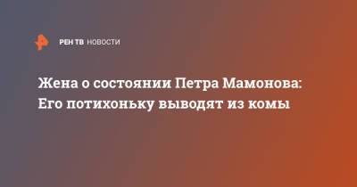 Жена о состоянии Петра Мамонова: Его потихоньку выводят из комы