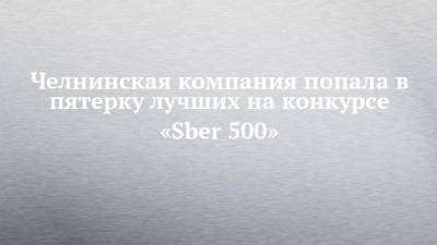 Челнинская компания попала в пятерку лучших на конкурсе «Sber 500»