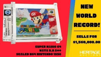 Картридж с видеоигрой Super Mario продан на аукционе за $1,5 млн
