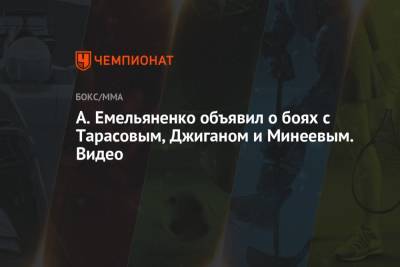 А. Емельяненко объявил о боях с Тарасовым, Джиганом и Минеевым. Видео