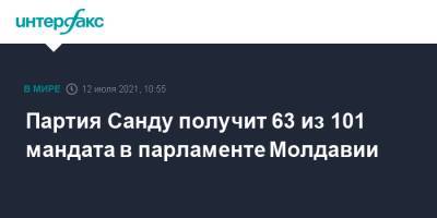 Партия Санду получит 63 из 101 мандата в парламенте Молдавии