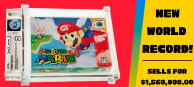 Картридж с игрой Super Mario 64 продали за рекордные $1,56 млн