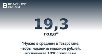 Жителям Татарстана нужно в среднем 19,3 года, чтобы накопить миллион рублей, — это много или мало?