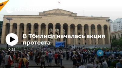 Акция с требованием отставки премьера Грузии возобновилась в Тбилиси