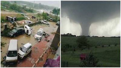 В Китае пронеслись 10 торнадо: авто разбросало как игрушки, дома разрушены