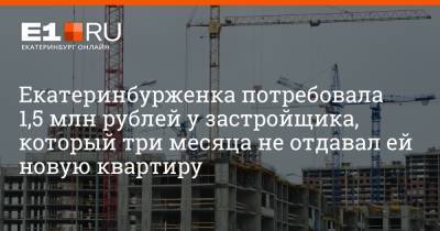 Екатеринбурженка потребовала 1,5 млн рублей у застройщика, который три месяца не отдавал ей новую квартиру