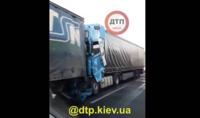 «Фуры устроили паровозик»: под Киевом произошло масштабное ДТП (ВИДЕО)