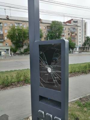 В Челябинске задержали мужчину, разбившего экран умной опоры