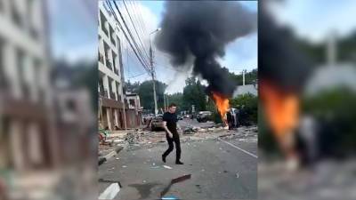 Появилось видео с места взрыва в гостинице в Геленджике
