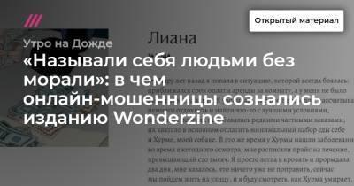 «Называли себя людьми без морали»: в чем онлайн-мошенницы сознались изданию Wonderzine