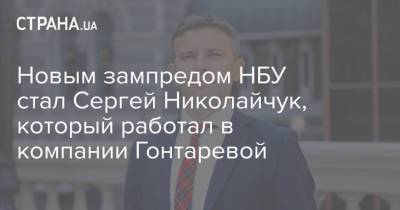 Новым зампредом НБУ стал Сергей Николайчук, который работал в компании Гонтаревой